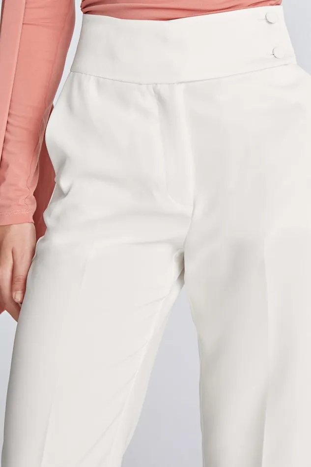 Bottoms Women Halston Karter Pant In CrepeSatin Chalk Bottoms Women Halston Karter Pant In CrepeSatin Chalk