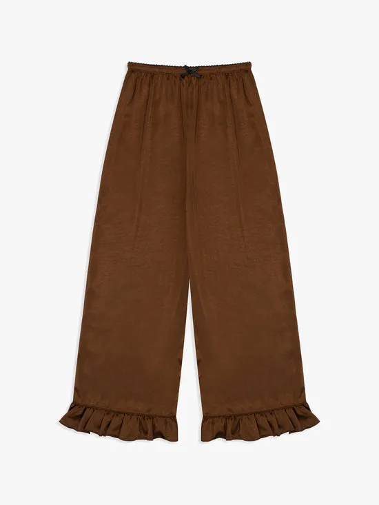 Bottoms Women Lisa Says Gah Liora Ruffle Pant Chocolate