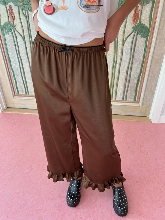 Bottoms Women Lisa Says Gah Liora Ruffle Pant Chocolate