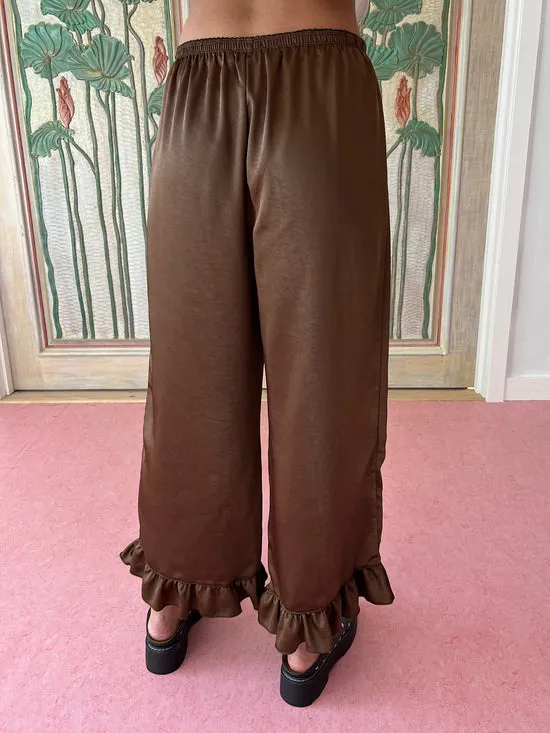 Bottoms Women Lisa Says Gah Liora Ruffle Pant Chocolate