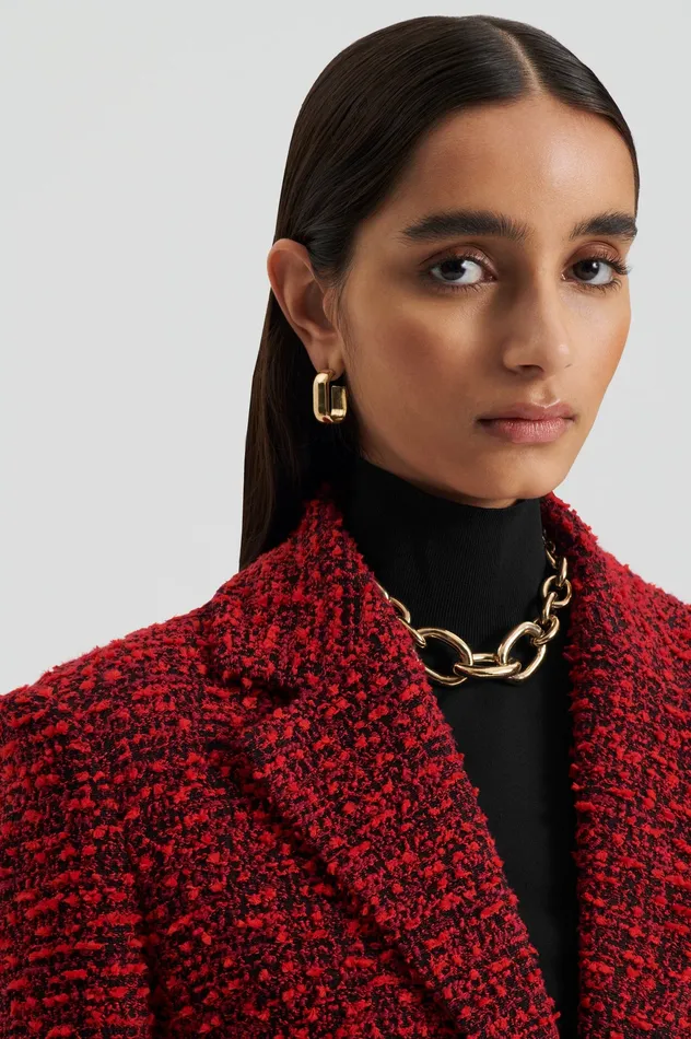 BOUCLE COAT RED Coats Scanlan Theodore Women BOUCLE COAT RED Coats Scanlan Theodore Women
