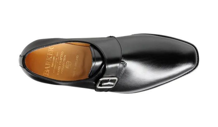 Cardiff 8211 Black Calf Men Barker Shoes Mens Monk Straps