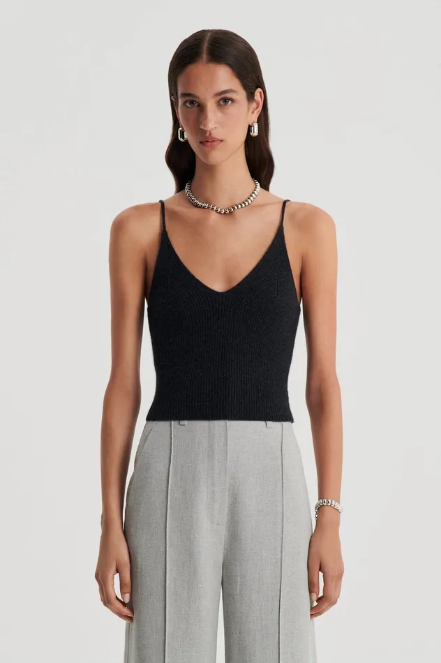 CASHMERE CAMISOLE CHARCOAL Women Knitwear Scanlan Theodore
