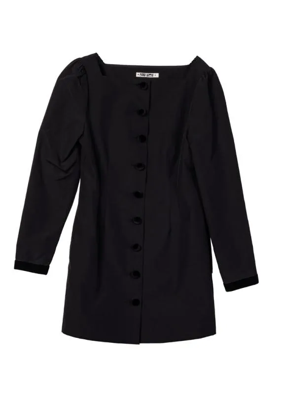Ciao Lucia Black Dresses Antoinette Faille Button Down Mini Dress 8211 Women