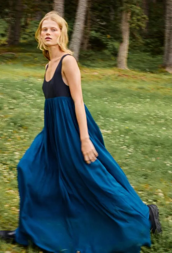 Ciao Lucia Evening Dresses Ninette Navy Chiffon And Jersey Maxi Dress 8211 Women
