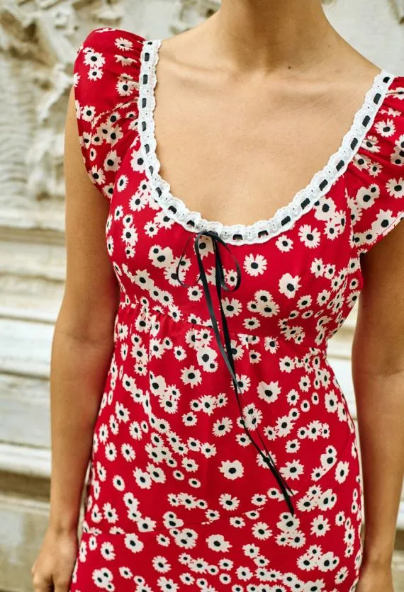 Ciao Lucia Evening Dresses Violette Peony Print Cap Sleeved Midi Dress 8211 Women