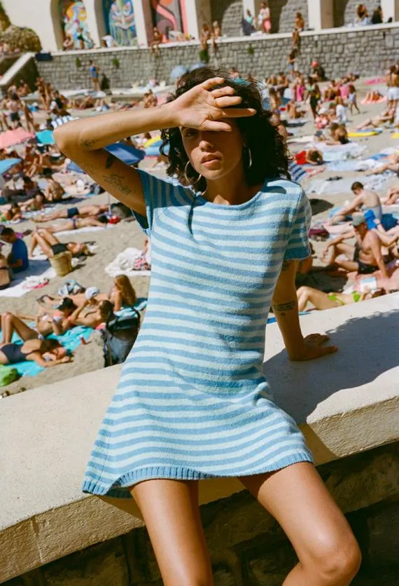 Ciao Lucia Knit Dresses Short Sleeve Floriana Acqua 8211 Women