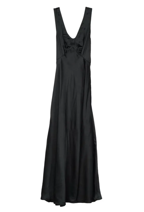 Ciao Lucia Long Dresses Reine Black Satin Maxi Dress 8211 Women