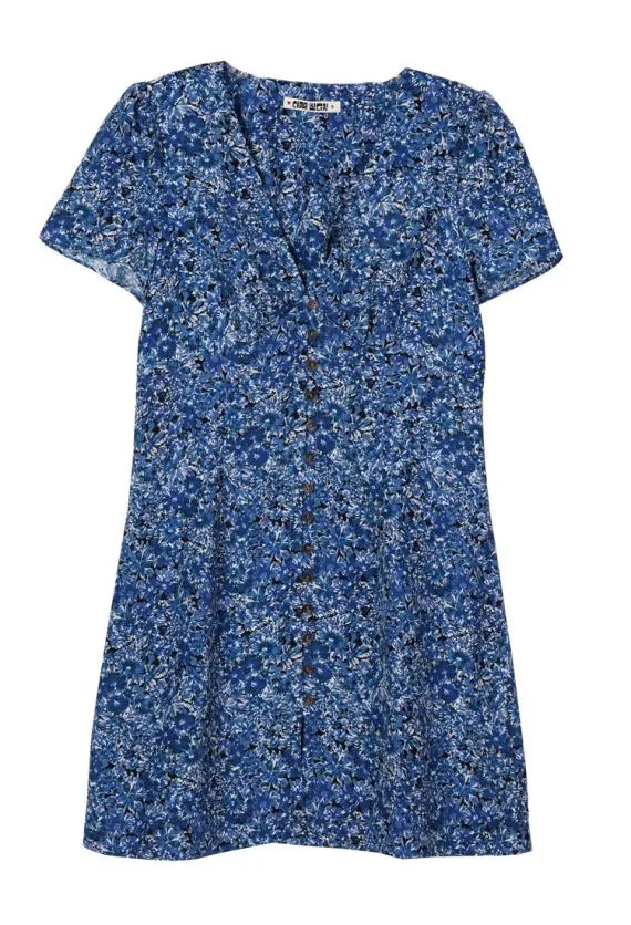 Ciao Lucia Mini Dresses Fleurine Blue Print Satin Mini Dress 8211 Women