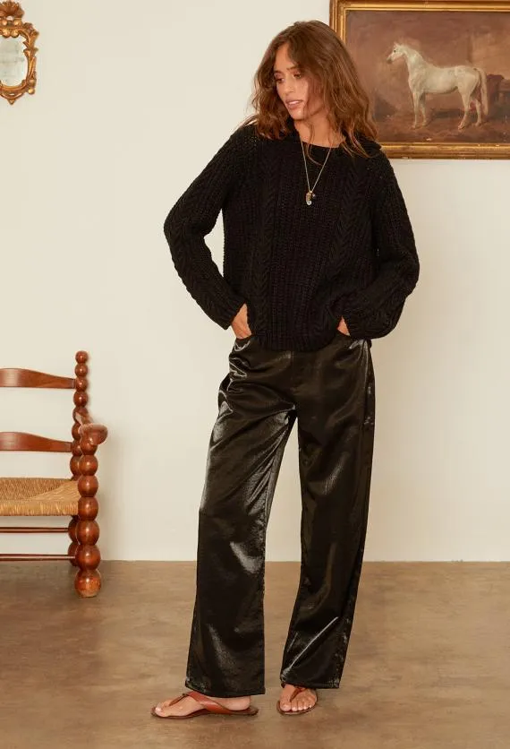 Ciao Lucia Pants Eloise Black Taffeta Pant 8211 Women