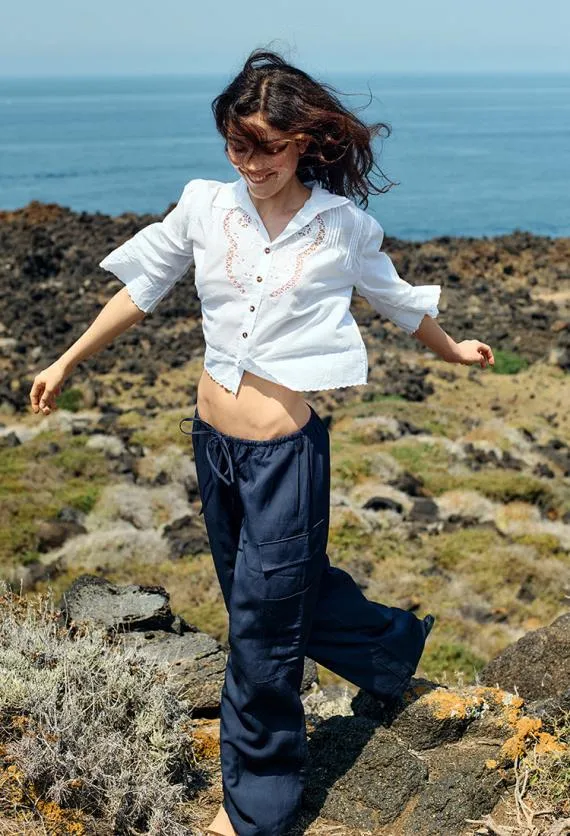 Ciao Lucia Pants Marceau Navy Cargo Pant 8211 Women