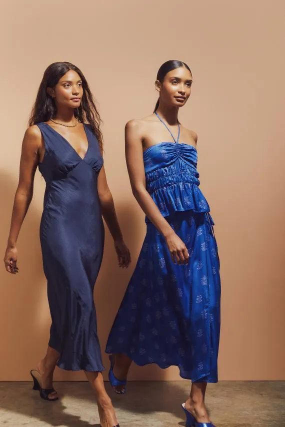 Ciao Lucia Satin Dresses Silvana Dress Midnight 8211 Women