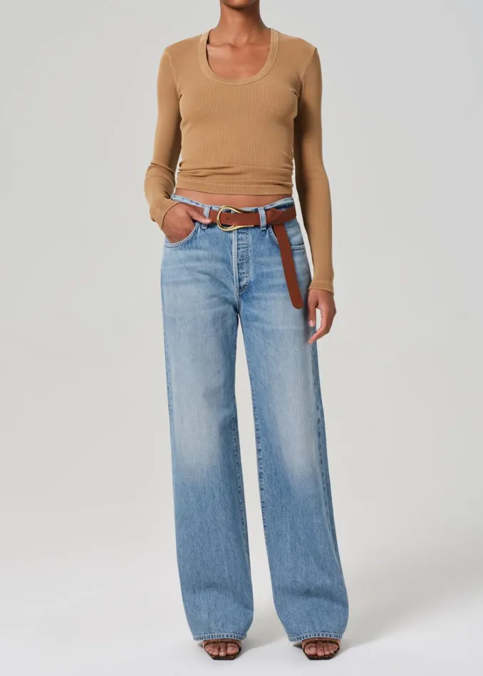 Citizens Of Humanity Annina High Rise Wide Leg 33034 In Meuse Women Jeans