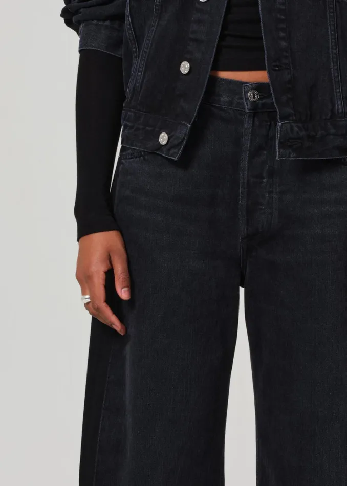 Citizens Of Humanity Ayla Baggy With Tuxedo Stripe In Black Salt Women Jeans