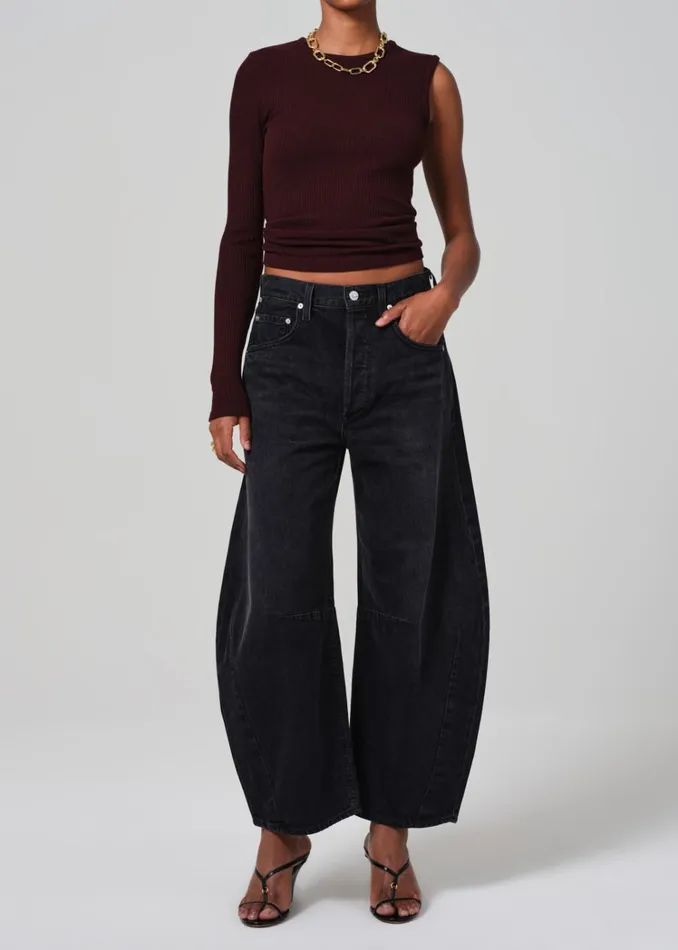 Citizens Of Humanity Fellina One Sleeve In Burgundy Women Tops