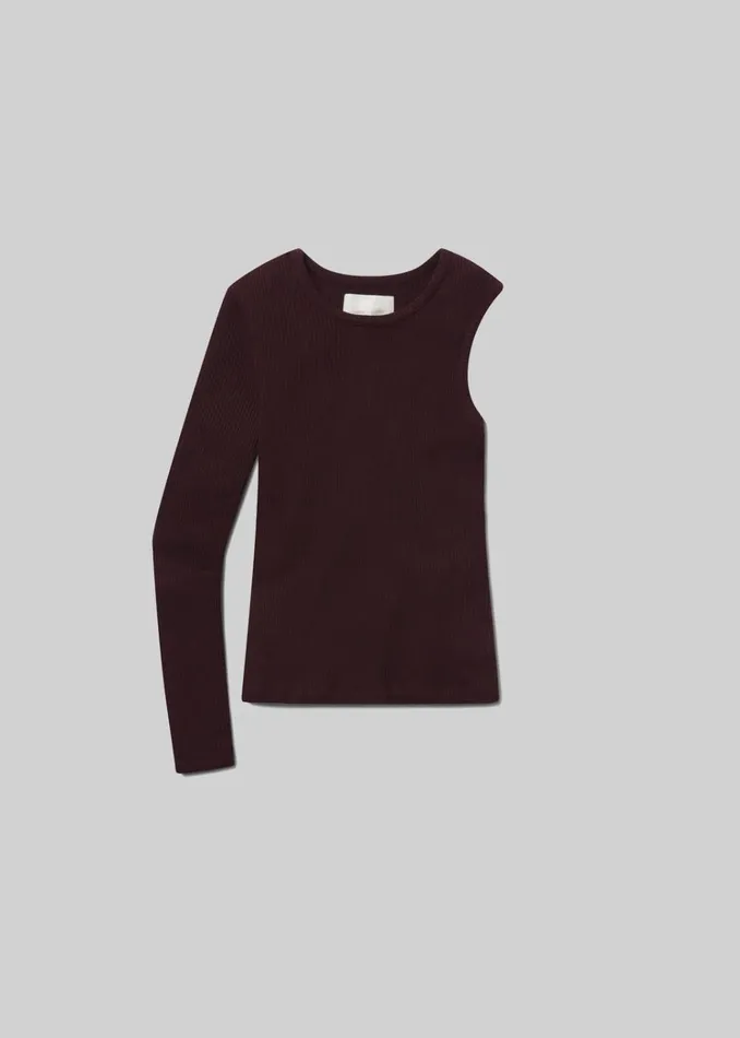 Citizens Of Humanity Fellina One Sleeve In Burgundy Women Tops