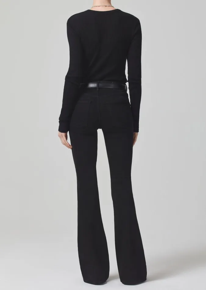 Citizens Of Humanity Isola Flare 32034 In Plush Black Women Jeans