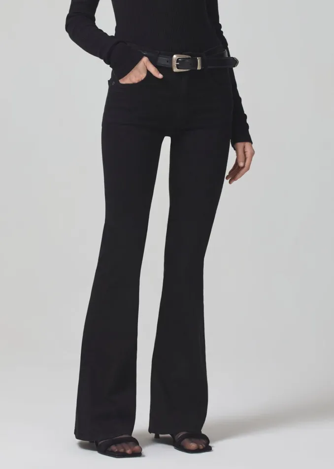 Citizens Of Humanity Isola Flare 32034 In Plush Black Women Jeans