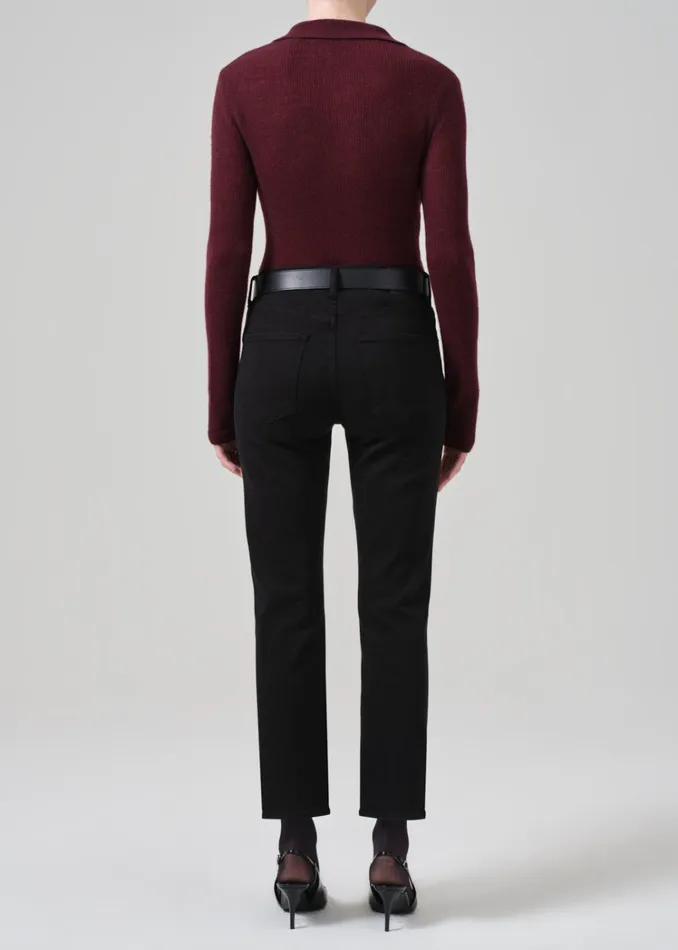 Citizens Of Humanity Isola Slim Crop In Plush Black Women Jeans