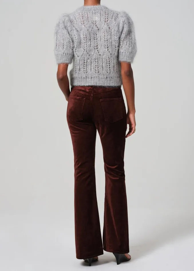Citizens Of Humanity Lilah Flare With Welt Pocket Velvet In Chocolate Milk Women Pants
