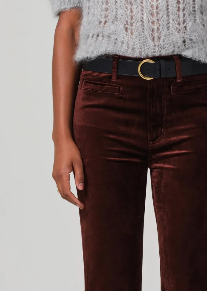 Citizens Of Humanity Lilah Flare With Welt Pocket Velvet In Chocolate Milk Women Pants