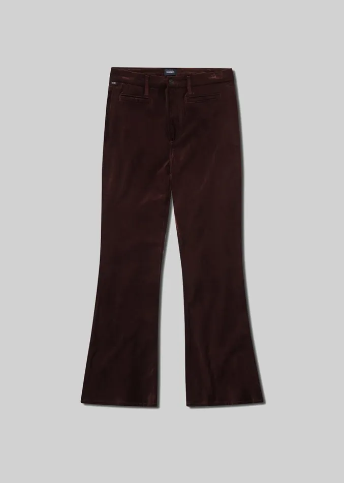 Citizens Of Humanity Lilah Flare With Welt Pocket Velvet In Chocolate Milk Women Pants