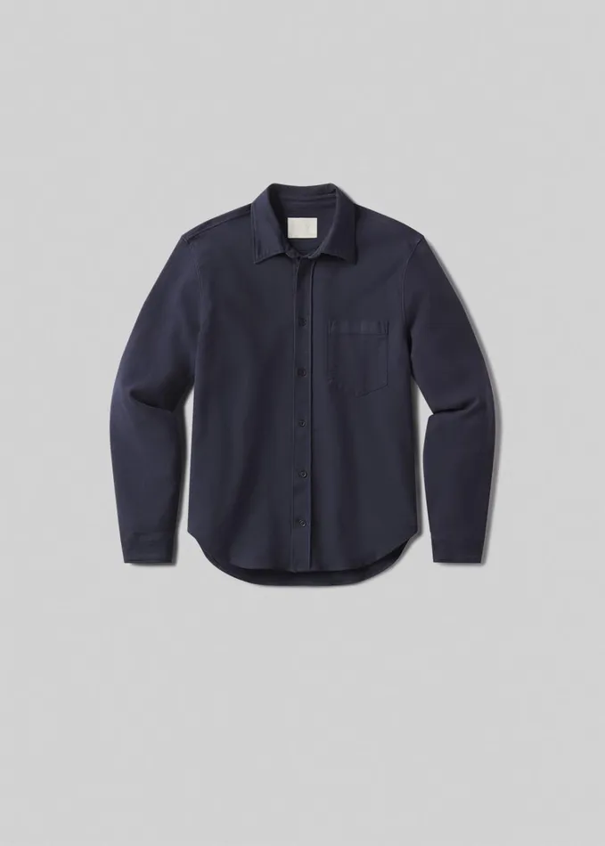 Citizens Of Humanity Luca Bucket Dye Shirt French Terry In Night Flight Men Shirts