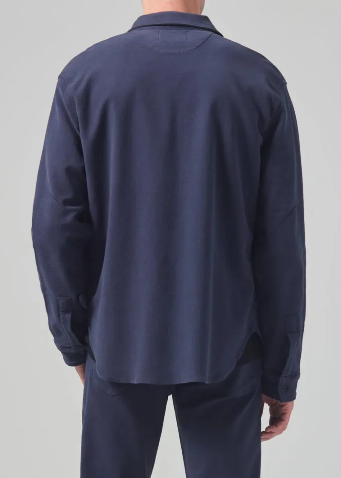 Citizens Of Humanity Luca Bucket Dye Shirt French Terry In Night Flight Men Shirts