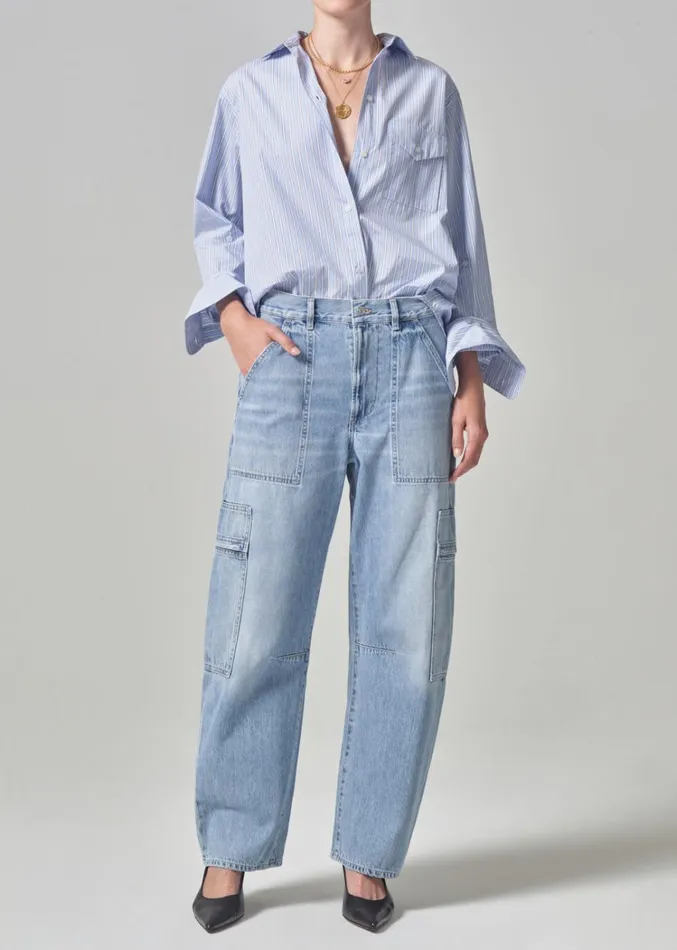 Citizens Of Humanity Marcelle Low Slung Easy Cargo In Cloud Nine Women Jeans