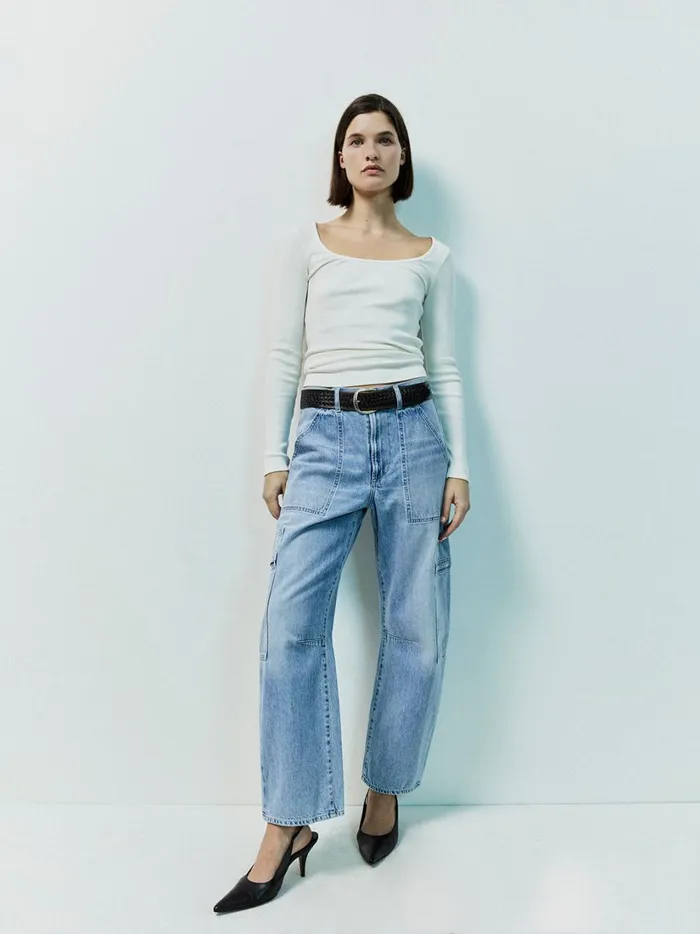 Citizens Of Humanity Marcelle Low Slung Easy Cargo In Cloud Nine Women Jeans