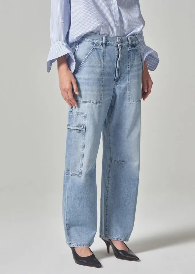 Citizens Of Humanity Marcelle Low Slung Easy Cargo In Cloud Nine Women Jeans