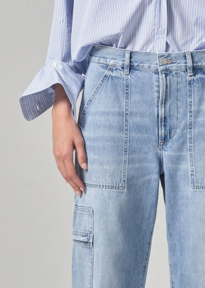 Citizens Of Humanity Marcelle Low Slung Easy Cargo In Cloud Nine Women Jeans