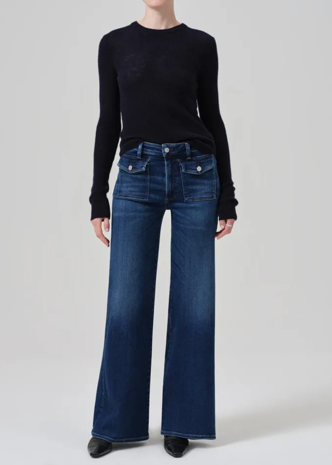 Citizens Of Humanity Raven Patch Pocket Wide Leg In Regency Women Jeans