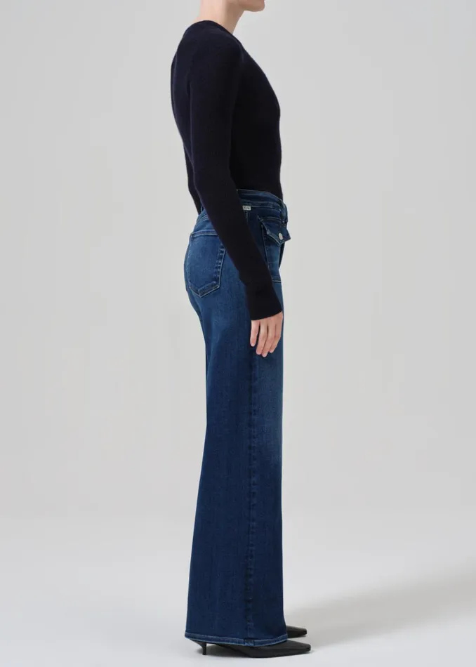 Citizens Of Humanity Raven Patch Pocket Wide Leg In Regency Women Jeans