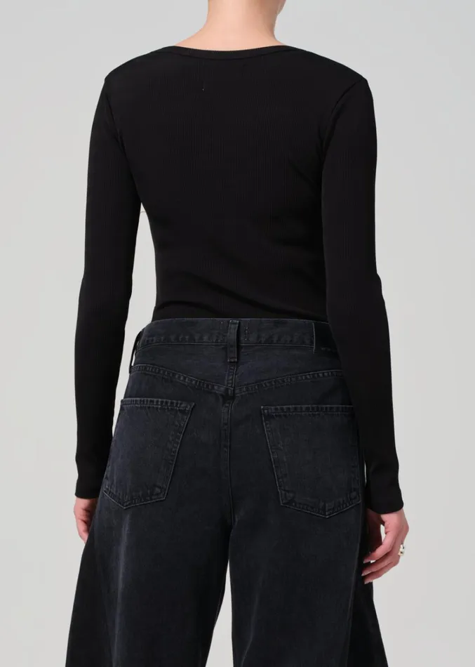 Citizens Of Humanity Rumi Scoop Neck In Black Women Tops