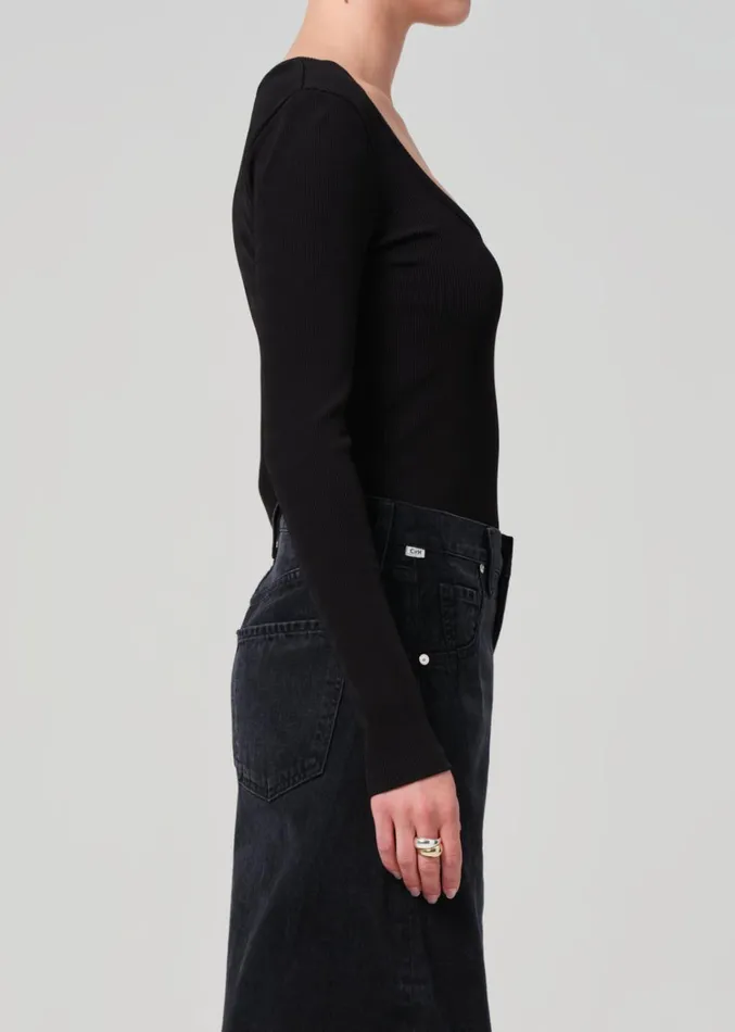 Citizens Of Humanity Rumi Scoop Neck In Black Women Tops