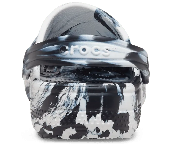 Classic Marbled Clog Black White Kids Crocs Clogs