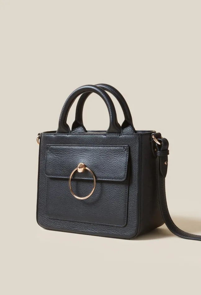 Claudie Pierlot Anouck Grained Leather Bag Black Women Crossbody Bags