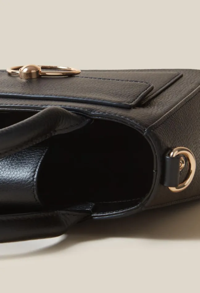 Claudie Pierlot Anouck Grained Leather Bag Black Women Crossbody Bags