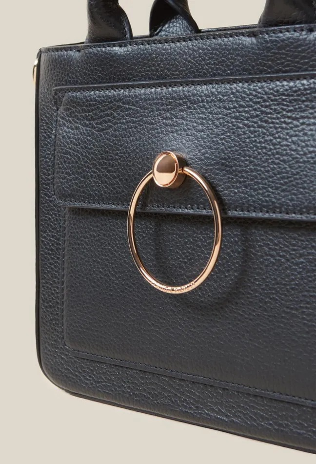 Claudie Pierlot Anouck Grained Leather Bag Black Women Crossbody Bags