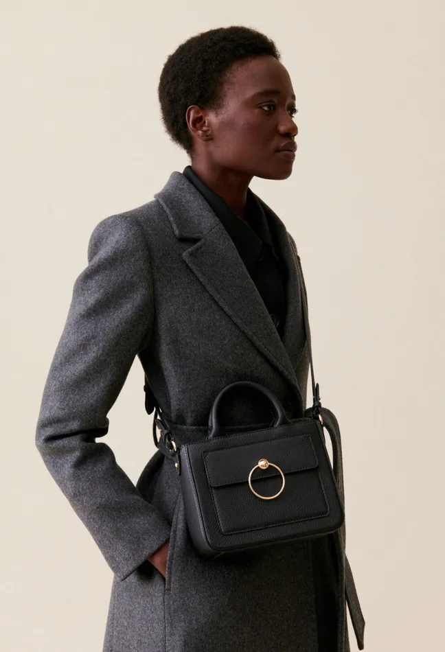 Claudie Pierlot Anouck Grained Leather Bag Black Women Crossbody Bags