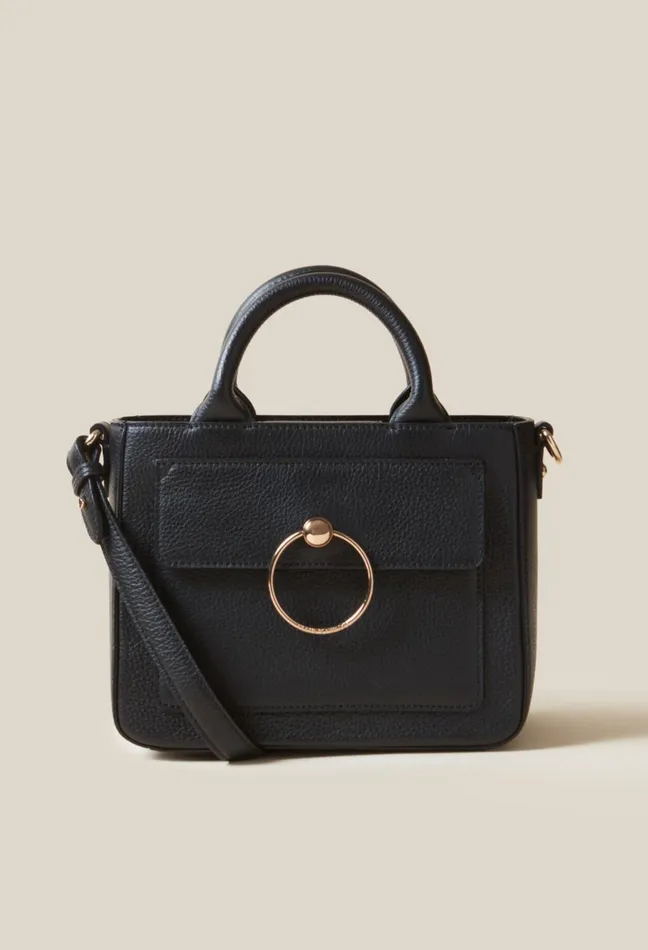 Claudie Pierlot Anouck Grained Leather Bag Black Women Crossbody Bags