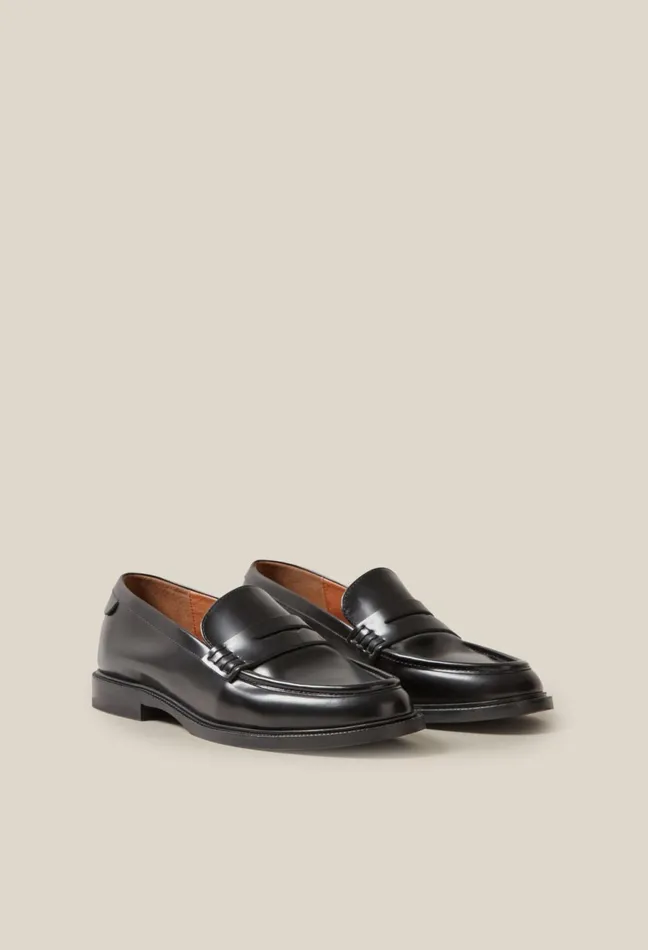 Claudie Pierlot Black Leather Loafers Women Loafers