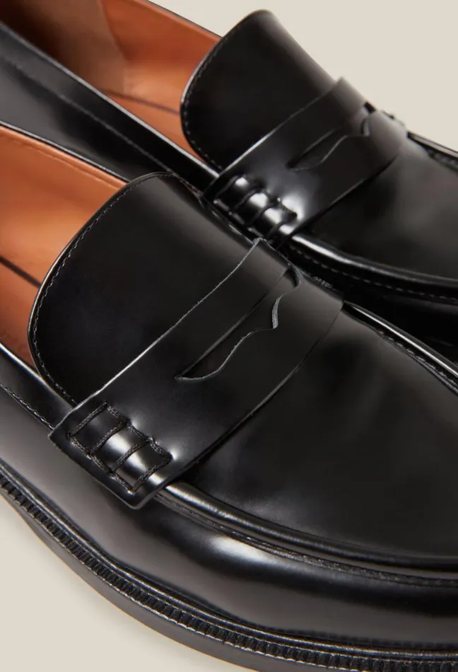 Claudie Pierlot Black Leather Loafers Women Loafers