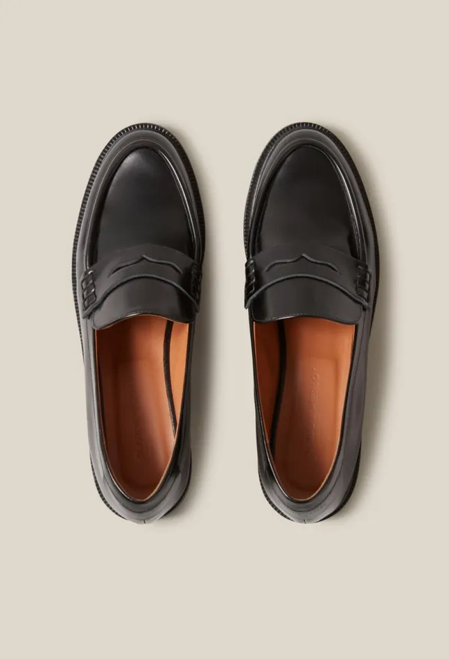 Claudie Pierlot Black Leather Loafers Women Loafers