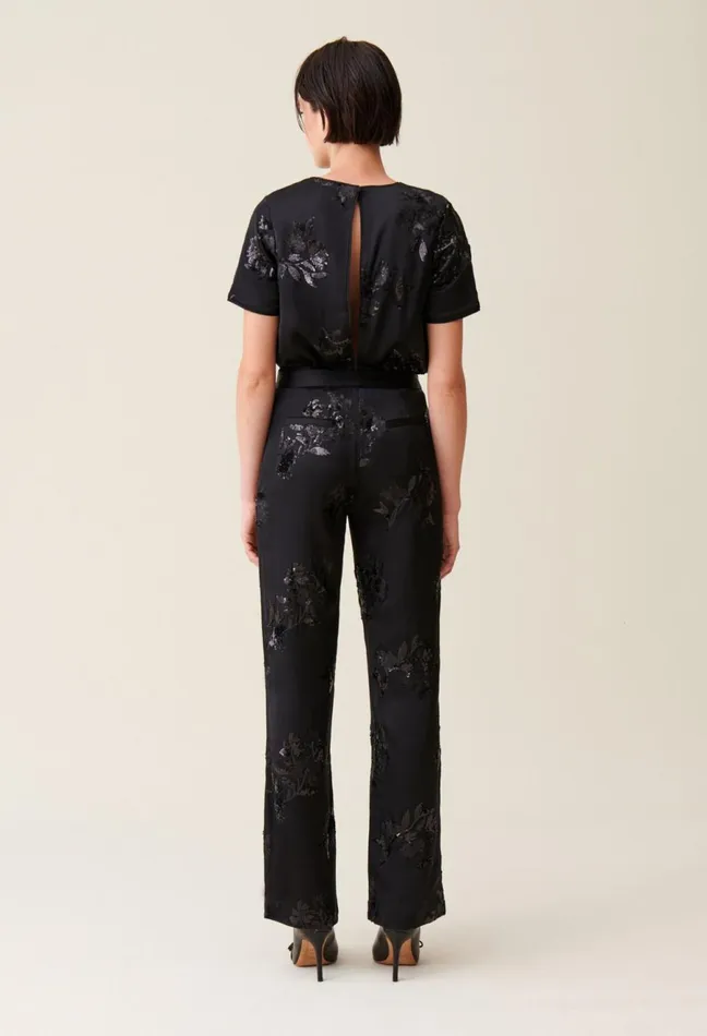 Claudie Pierlot Black SequinEmbellished Trousers Women Jeans And Trousers