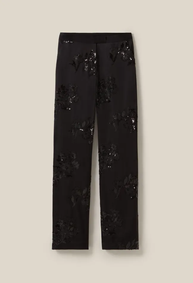 Claudie Pierlot Black SequinEmbellished Trousers Women Jeans And Trousers