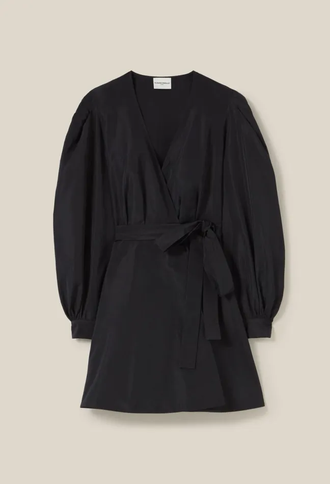 Claudie Pierlot Black Short Dress Balloon Sleeves Women Dresses