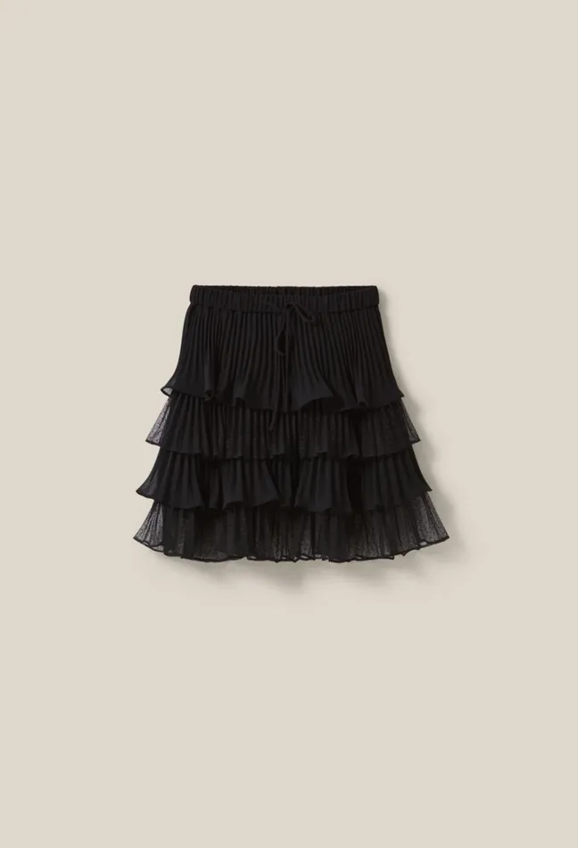 Claudie Pierlot Black Short Ruffled Skirt Women Skirts And Shorts