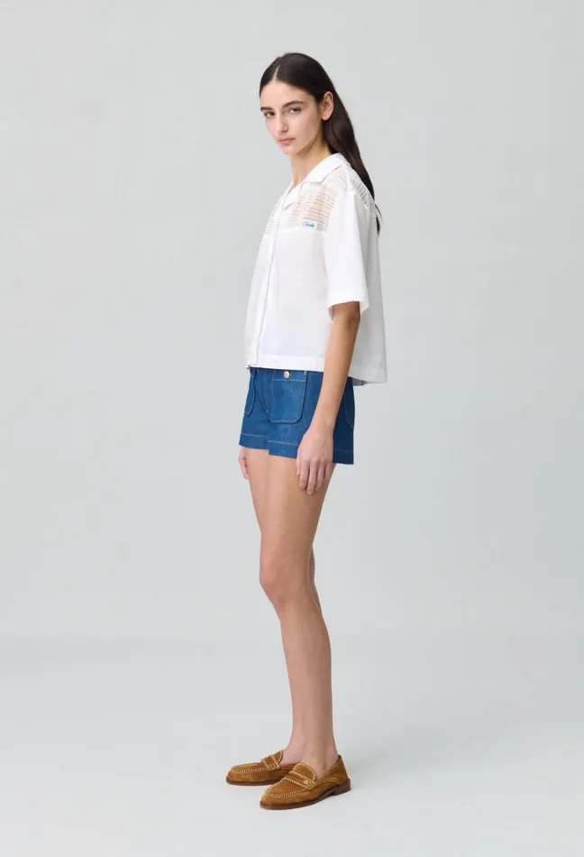 Claudie Pierlot Cropped Shirt White Women Tops And Shirts
